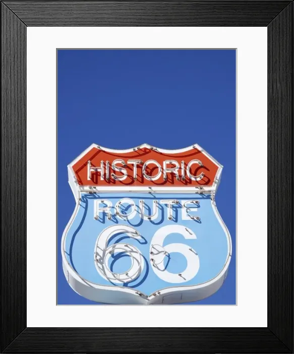 Framed Print : Arizona, Seligman. Classic neon signage along historic Route 66