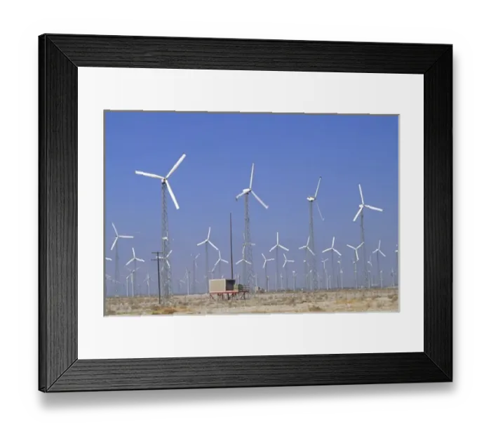 Framed Print : Wind turbines for energy in desert of California, USA, North America Framed Print : Wind turbines for energy in desert of California, USA, North America
