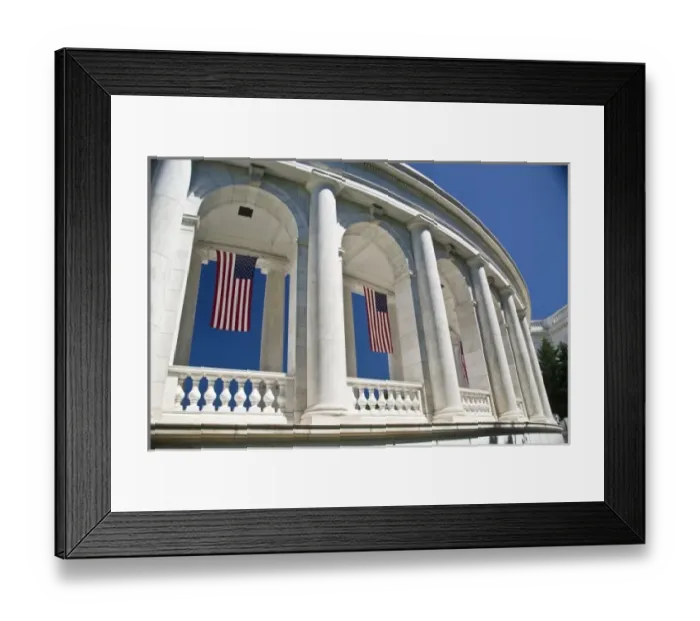 Framed Print : USA, VA, Arlington. American Flags are hung around the Ampitheater located adjacent Framed Print : USA, VA, Arlington. American Flags are hung around the Ampitheater located adjacent