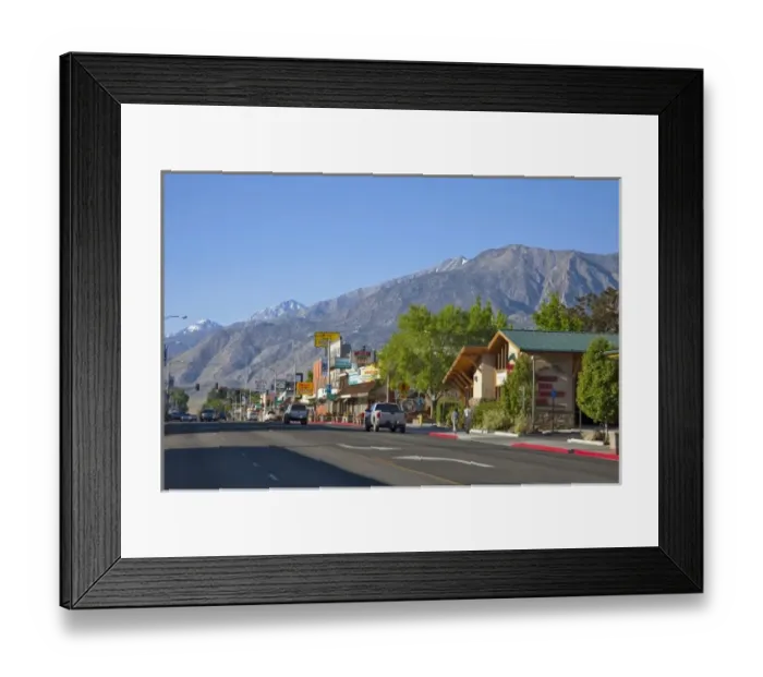 Framed Print : A look down Main Street of Bishop, California, USA