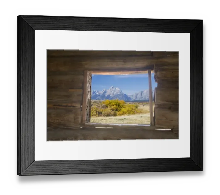 Framed Print : WY, Grand Teton National Park, Teton Range, Cunningham Cabin Historic Site, View
