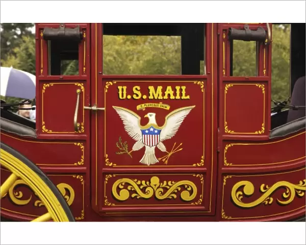 USA, Washington State, Issaquah, Salmon Days Festival Parade, antique U. S. Mail wagon