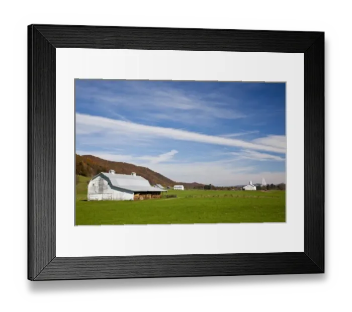 Framed Print : USA, West Virginia, Green Bank. Barn and National Radio Astronomy Observatory view Framed Print : USA, West Virginia, Green Bank. Barn and National Radio Astronomy Observatory view
