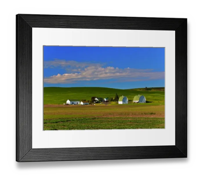 Framed Print : Viewing a farm in Palouse west of Colfax in Washington State Framed Print : Viewing a farm in Palouse west of Colfax in Washington State