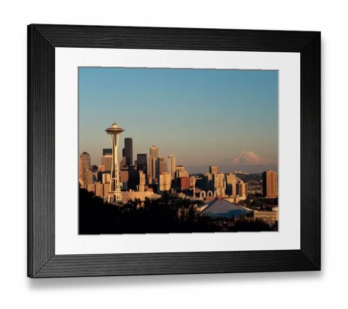 Framed Print : Seattle from Kerry Park. with Mount Rainier. Seattle, WA