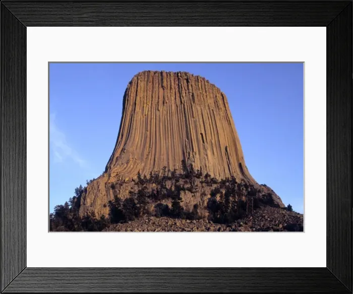 Framed Print : Devils Tower National Monument, Wyoming, USA. North Side of Devils Tower. Perspective Framed Print : Devils Tower National Monument, Wyoming, USA. North Side of Devils Tower. Perspective