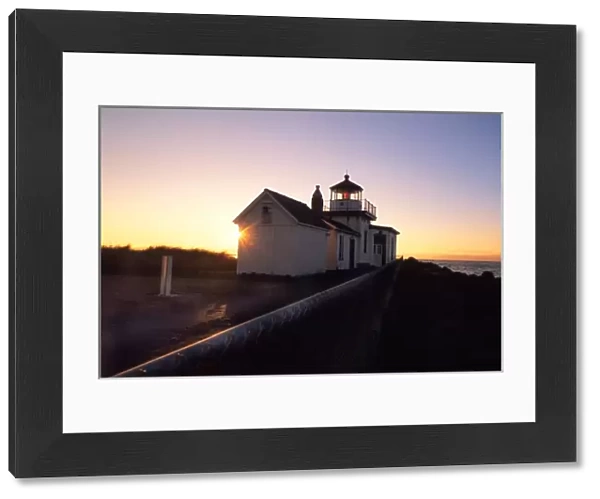 Sunset on the West Point Lighthouse in Seattles Discovery Park