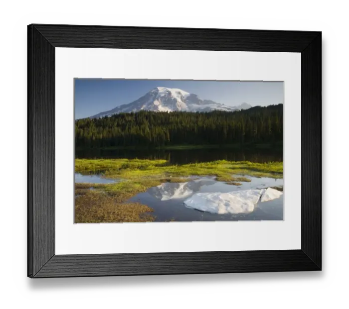 Framed Print : WA, Mount Rainier National Park, Mt. Rainier reflected in Reflection Lake