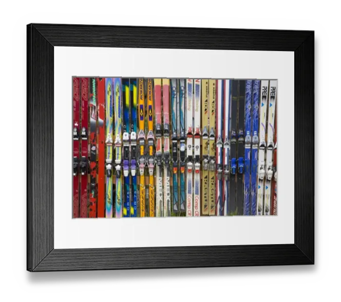 Framed Print : WA, Glacier, Ski Fence, at the Glacier Ski Shop Framed Print : WA, Glacier, Ski Fence, at the Glacier Ski Shop