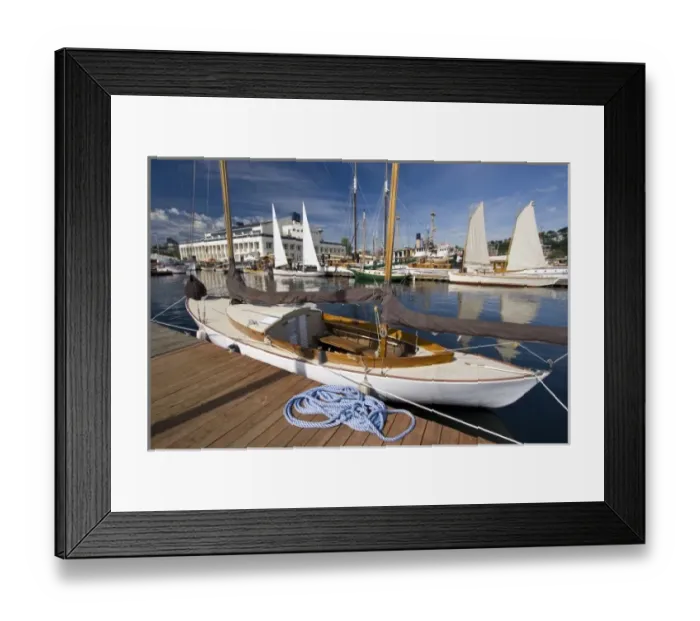 Framed Print : Washington, Seattle, Center for Wooden Boats on Lake Union Framed Print : Washington, Seattle, Center for Wooden Boats on Lake Union
