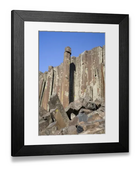 Framed Print : WA, Othello, Columbia National Wildlife Refuge, columnar basalt formation
