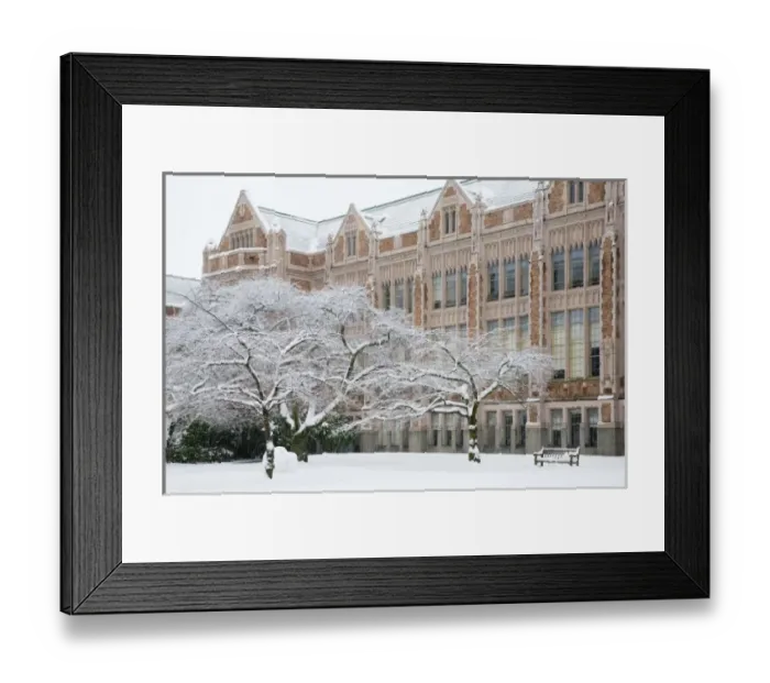 Framed Print : WA, Seattle, University of Washington, the Quad, covered in fresh snow Framed Print : WA, Seattle, University of Washington, the Quad, covered in fresh snow