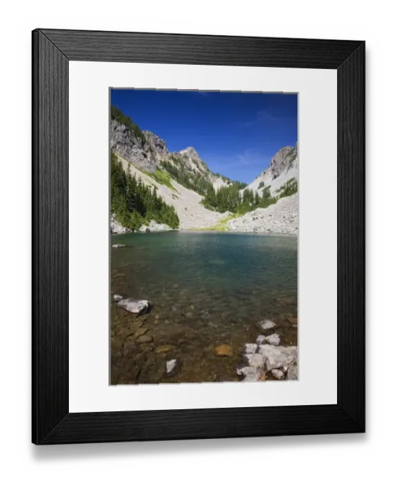 Framed Print : WA, Alpine Lakes Wilderness, Upper Melakwa Lake Framed Print : WA, Alpine Lakes Wilderness, Upper Melakwa Lake