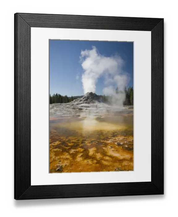 Framed Print : WY, Yellowstone National Park, Upper Geyser Basin, Crested Pool, colorful bacterial mat Framed Print : WY, Yellowstone National Park, Upper Geyser Basin, Crested Pool, colorful bacterial mat