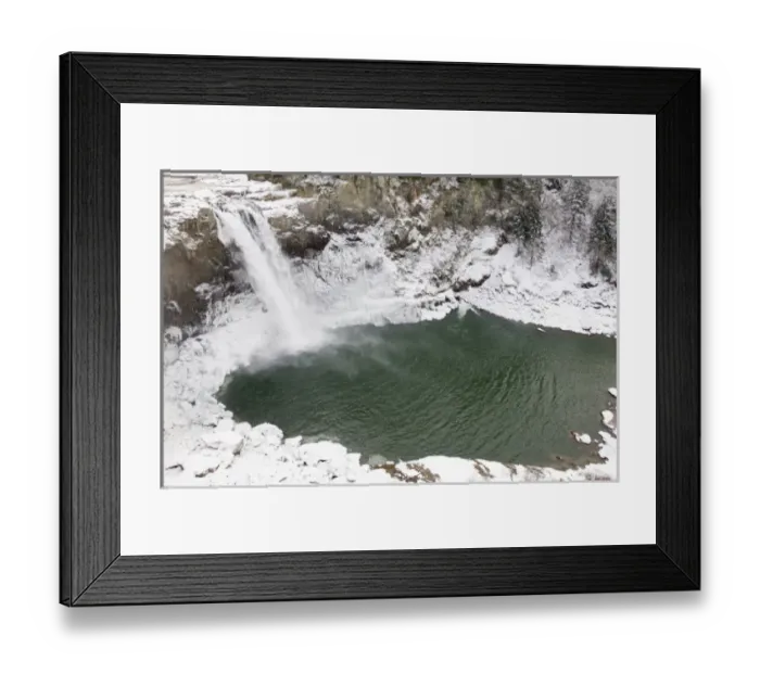 Framed Print : WA, Snoqualmie, Snoqualmie Falls, plunges 268 feet, winter Framed Print : WA, Snoqualmie, Snoqualmie Falls, plunges 268 feet, winter