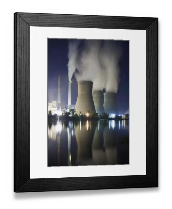 Framed Print : USA, West Virginia, Winfield, Steam billows from smokestacks at John Amos Coal-Fired Framed Print : USA, West Virginia, Winfield, Steam billows from smokestacks at John Amos Coal-Fired