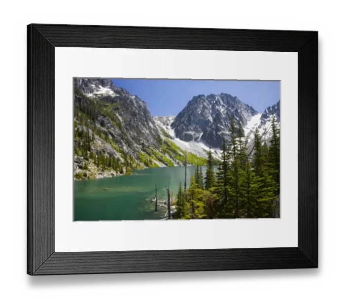 Framed Print : NA, WA, Alpine Lakes Wilderness, Colchuck Lake, with Dragontail Peak and Aasgard Pass Framed Print : NA, WA, Alpine Lakes Wilderness, Colchuck Lake, with Dragontail Peak and Aasgard Pass