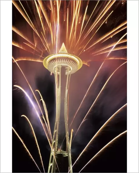 WA, Seattle, New Years celebration at the Space Needle