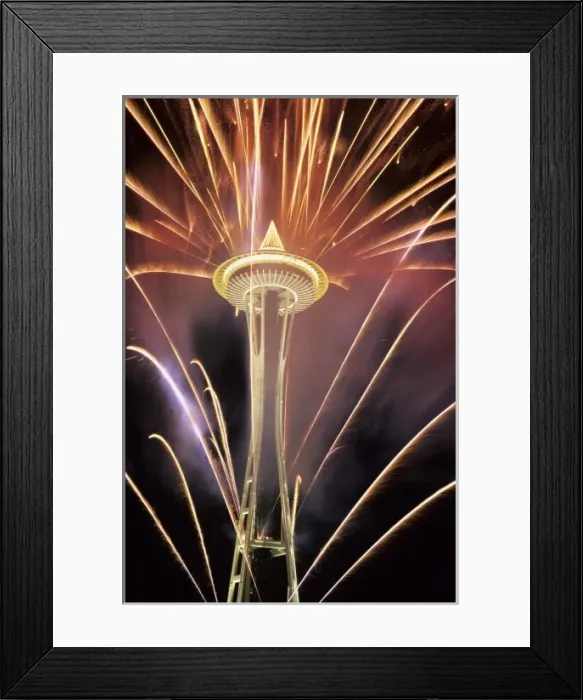 Framed Print : WA, Seattle, New Years celebration at the Space Needle Framed Print : WA, Seattle, New Years celebration at the Space Needle