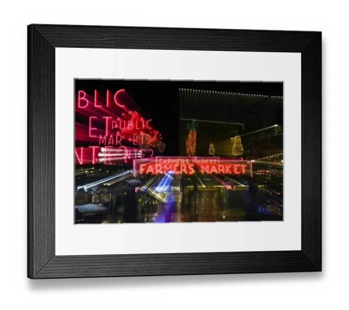 Framed Print : USA, Washington, Seattle, Pike Place Market, Zoom Blur Framed Print : USA, Washington, Seattle, Pike Place Market, Zoom Blur