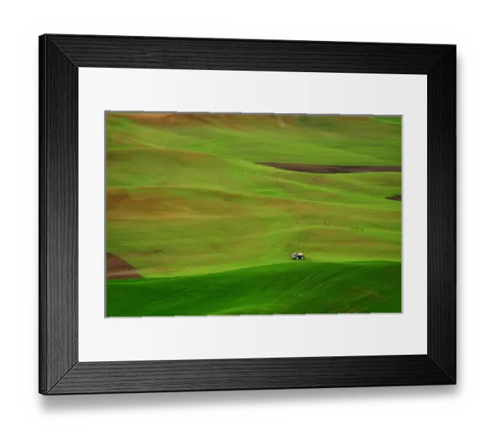 Framed Print : USA, Washington, Palouse. A watering truck works the wheat fields in Washington s Framed Print : USA, Washington, Palouse. A watering truck works the wheat fields in Washington s