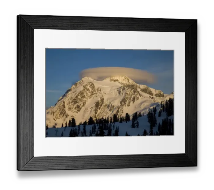 Framed Print : WA, Heather Meadows Recreation Area, Mt. Shuksan, and lenticular cloud Framed Print : WA, Heather Meadows Recreation Area, Mt. Shuksan, and lenticular cloud