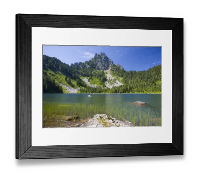 Framed Print : NA, WA, Wild Sky Wilderness, Eagle Lake and Merchant Peak