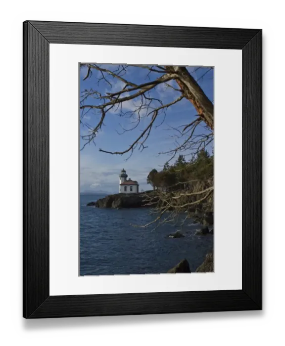 Framed Print : Lighthouse at Lime Kiln State Park, San Juan Island, Washington State