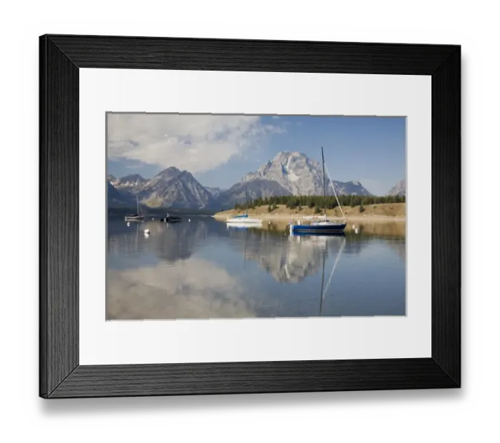 Framed Print : WY, Grand Teton National Park, Signal Mountain Marina at Jackson Lake with Teton Range Framed Print : WY, Grand Teton National Park, Signal Mountain Marina at Jackson Lake with Teton Range