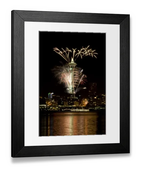 Framed Print : WA, Seattle, New Years Eve celebration at the Space Needle Framed Print : WA, Seattle, New Years Eve celebration at the Space Needle
