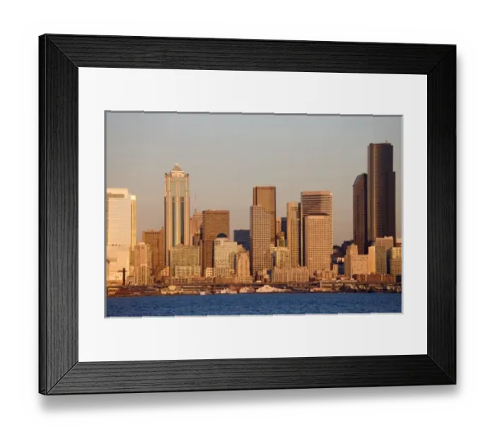 Framed Print : WA, Seattle, Seattle skyline and Elliott Bay, view from Alki Framed Print : WA, Seattle, Seattle skyline and Elliott Bay, view from Alki