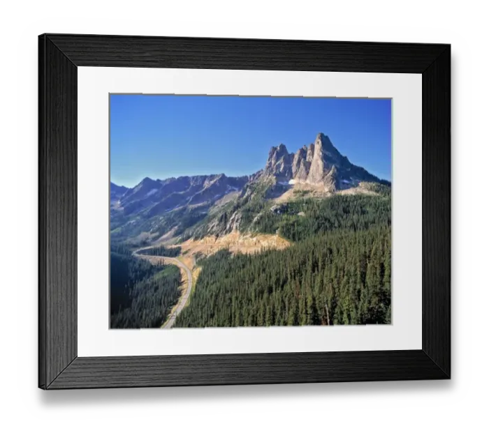 Framed Print : USA, Washington State, North Cascades NP. A summers day view of Washington Pass