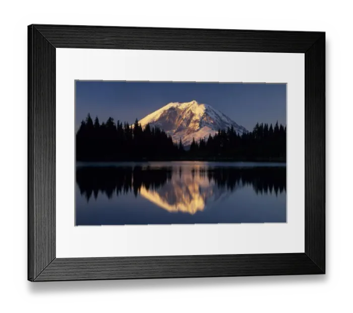 Framed Print : WA, Mt. Baker Snoqualmie NF, Clearwater Wilderness, Summit Lake, Mt. Rainier reflected