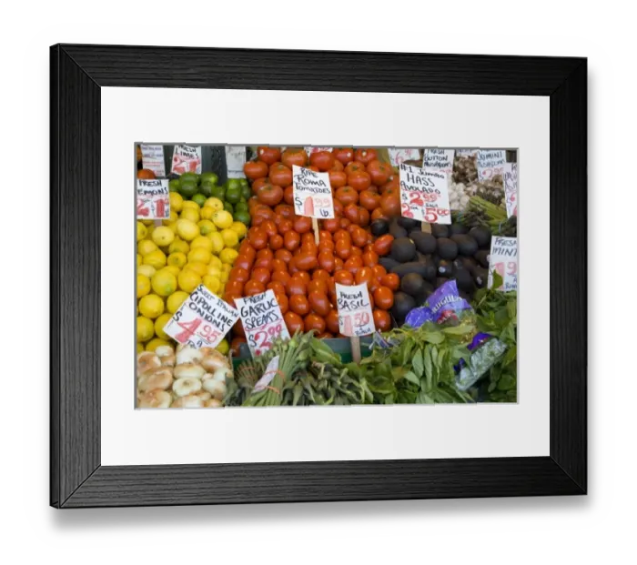 Framed Print : WA, Seattle, Fruit and vegetable display at the Pike Place Market Framed Print : WA, Seattle, Fruit and vegetable display at the Pike Place Market