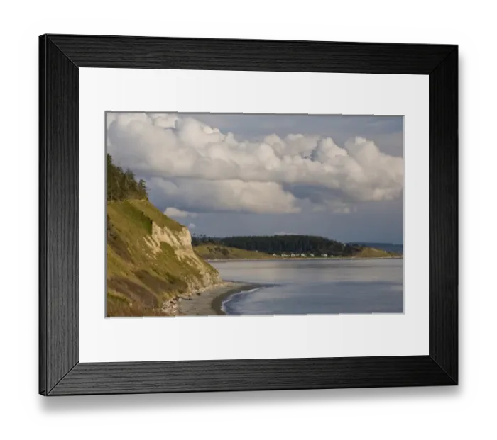 Framed Print : USA, WA, Whidbey Island, Ebeys Landing NHR. Expansive vistas from Ebey s
