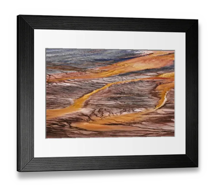 Framed Print : Pattern in bacterial mat, Grand Prismatic Spring, Midway Geyser Basin, Yellowstone National Park