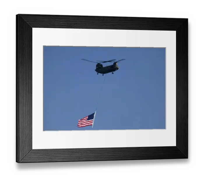 Framed Print : WA, Seattle, Boeing Chinook Helicopter with American Flag, at SEAFAIR Framed Print : WA, Seattle, Boeing Chinook Helicopter with American Flag, at SEAFAIR