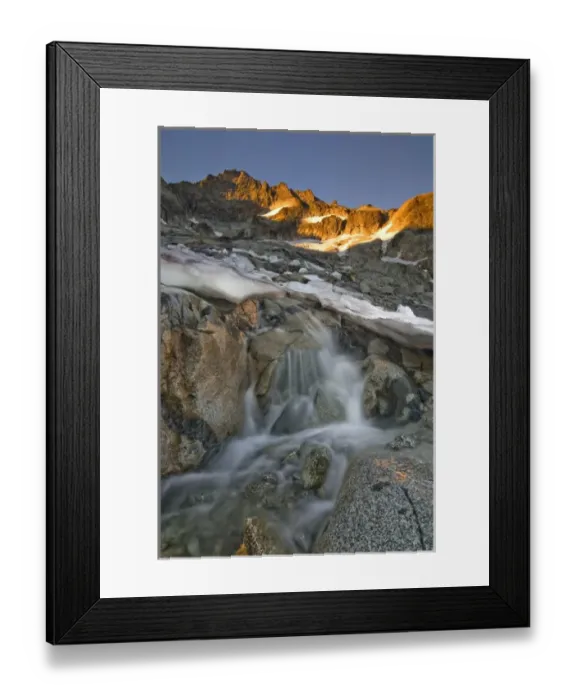 Framed Print : USA, Washington, North Cascades. Receding glacier beneath Forbidden Peak