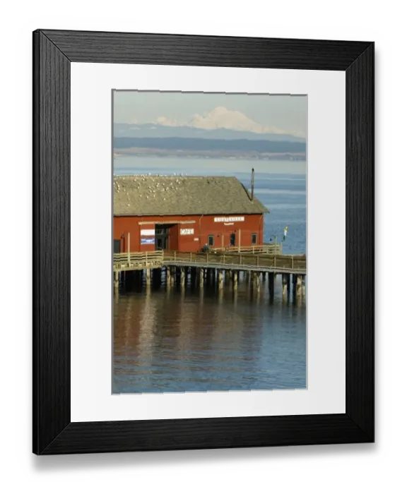 Framed Print : North America, USA, WA, Whidbey Island, Coupeville. Coupeville Wharf with clear view Framed Print : North America, USA, WA, Whidbey Island, Coupeville. Coupeville Wharf with clear view