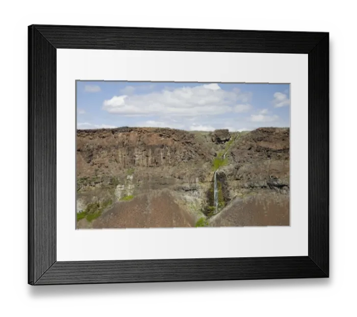 Framed Print : WA, George, Frenchman Coulee, Spring runoff waterfall
