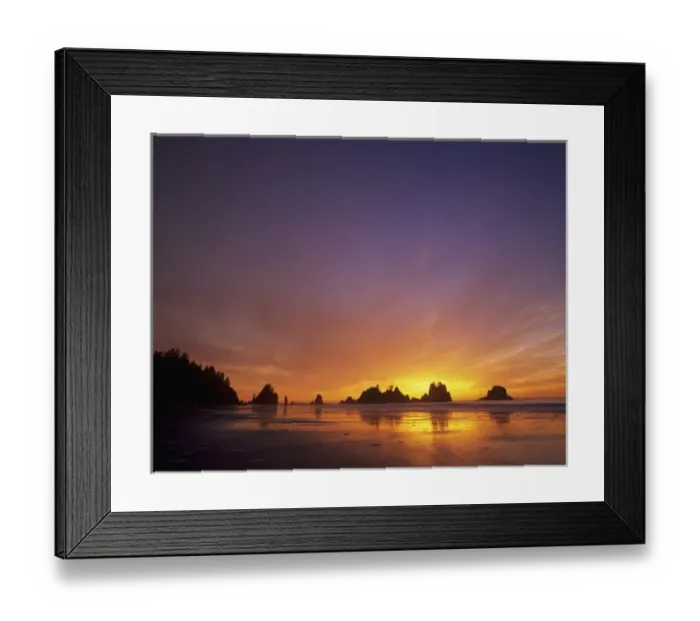 Framed Print : WA, Olympic NP, Shi Shi beach at sunset, Point of the Arches Framed Print : WA, Olympic NP, Shi Shi beach at sunset, Point of the Arches