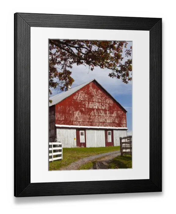 Framed Print : USA, West Virginia, Arbovale. Monongahela National Forest, old barn, autumn