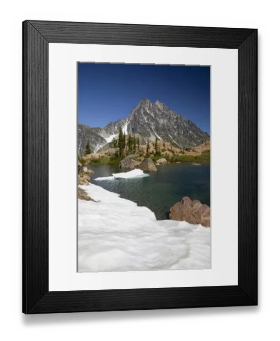 Framed Print : WA, Alpine Lakes Wilderness, Ingalls Lake and Mount Stuart