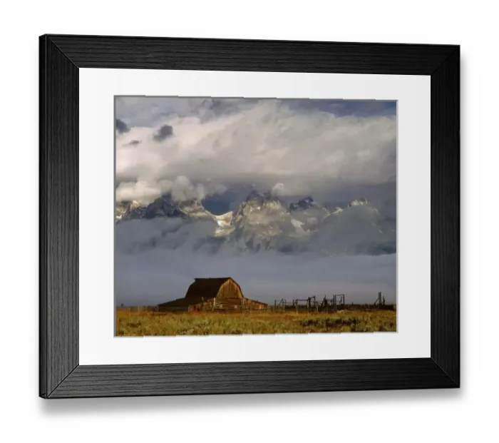 Framed Print : USA, Wyoming, Grand Teton National Park. A storm builds above the Teton Range as Framed Print : USA, Wyoming, Grand Teton National Park. A storm builds above the Teton Range as