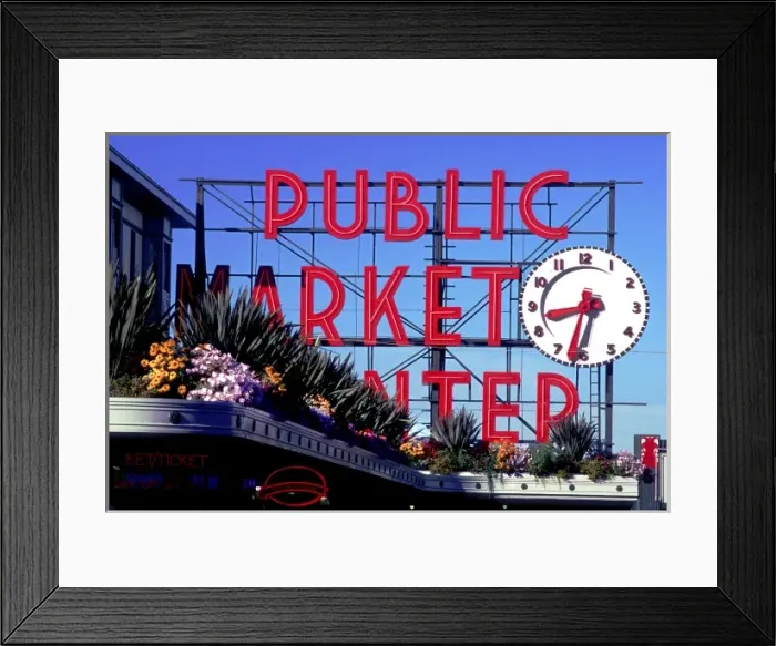 Framed Print : Morning at Seattles famed Pike Place Public Market