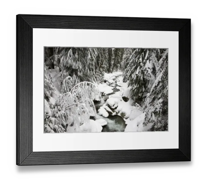 Framed Print : WA, Mt. Baker Snoqualmie NF; South Fork Snoqualmie River after winter snow storm Framed Print : WA, Mt. Baker Snoqualmie NF; South Fork Snoqualmie River after winter snow storm
