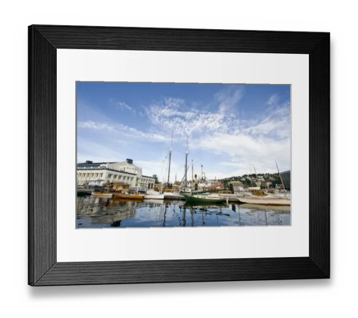Framed Print : Washington, Seattle, Center for Wooden Boats on Lake Union