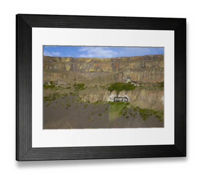 Framed Print : WA, Grant County, near Electric City, Upper Grand Coulee, colorful lichen on volcanic