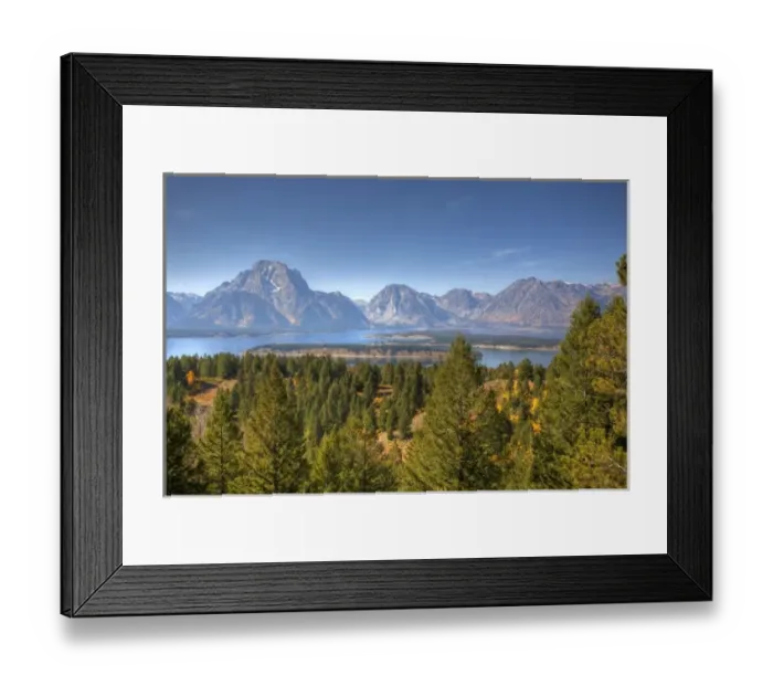 Framed Print : WY, Grand Teton National Park, Teton Range and Jackson Lake from Signal Mountain