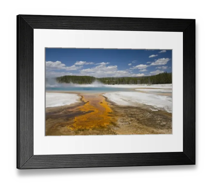 Framed Print : WY, Yellowstone National Park, Black Sand Basin, Rainbow Pool, and colorful bacterial mat Framed Print : WY, Yellowstone National Park, Black Sand Basin, Rainbow Pool, and colorful bacterial mat